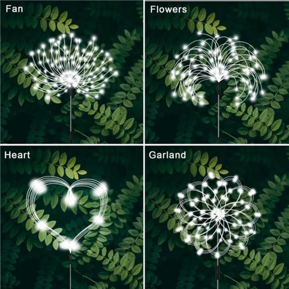 Solar Garden Lights, Firework Light Outdoor 5 Pack 120 LED Solar Waterproof - Picture 2 of 7
